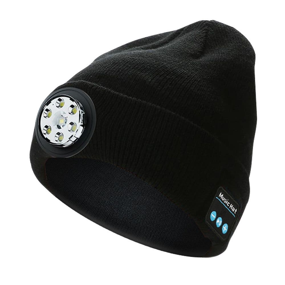 image-Bluetooth Beanie Hat with LED Light and Wireless Music