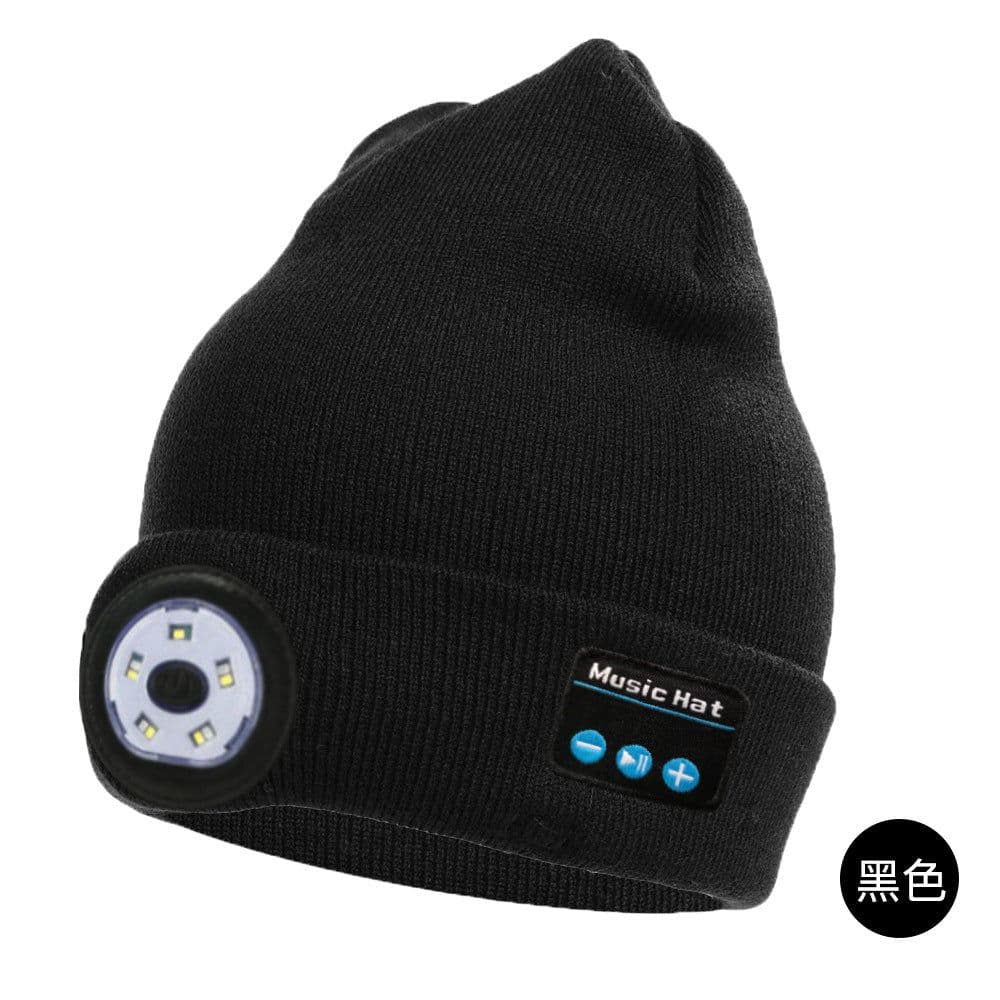 image-Bluetooth Beanie Hat with LED Light and Wireless Music
