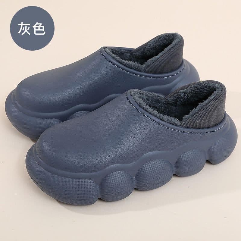 image-Cotton Home Slippers Indoor Warm Plush EVA Sole Men Women
