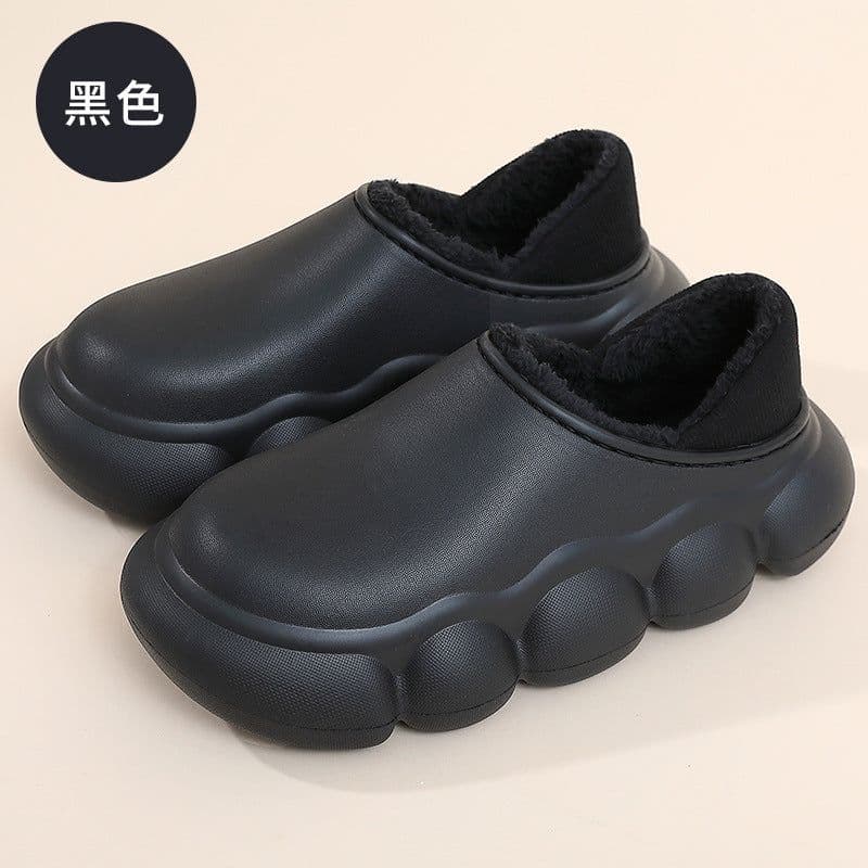 image-Cotton Home Slippers Indoor Warm Plush EVA Sole Men Women
