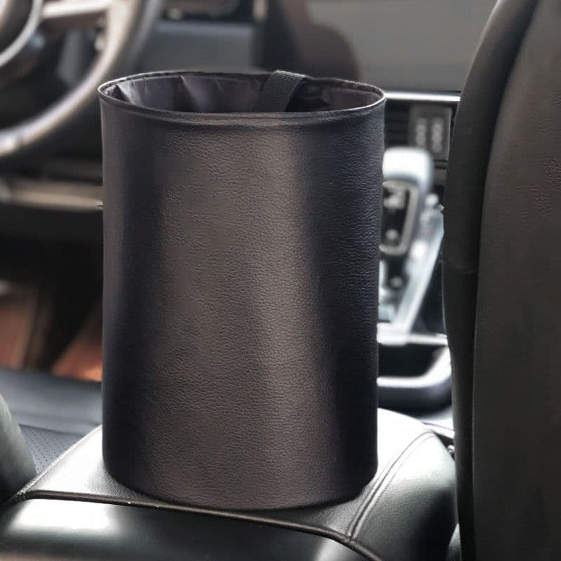 image-Kiss the Rain Car Trash Can Leather Waterproof Foldable Storage Bag