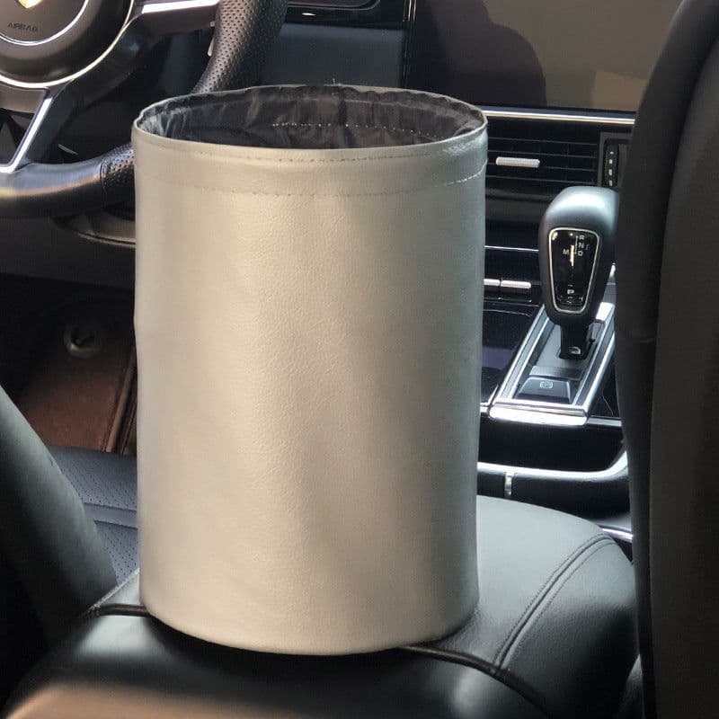 image-Kiss the Rain Car Trash Can Leather Waterproof Foldable Storage Bag