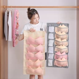 image-Hanging Wardrobe Organizer for Underwear Bra Socks Storage Bag