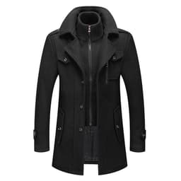 image-Men's Business Woolen Coat Double-Neck Winter Fashion Overcoat