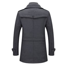 image-Men's Business Woolen Coat Double-Neck Winter Fashion Overcoat