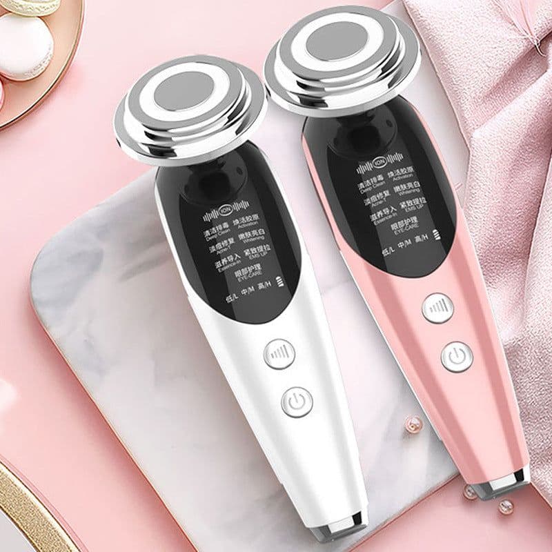 image-EMS Ion Facial Beauty Device with LED Light Therapy 5 Modes