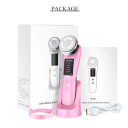 image-EMS Ion Facial Beauty Device with LED Light Therapy 5 Modes