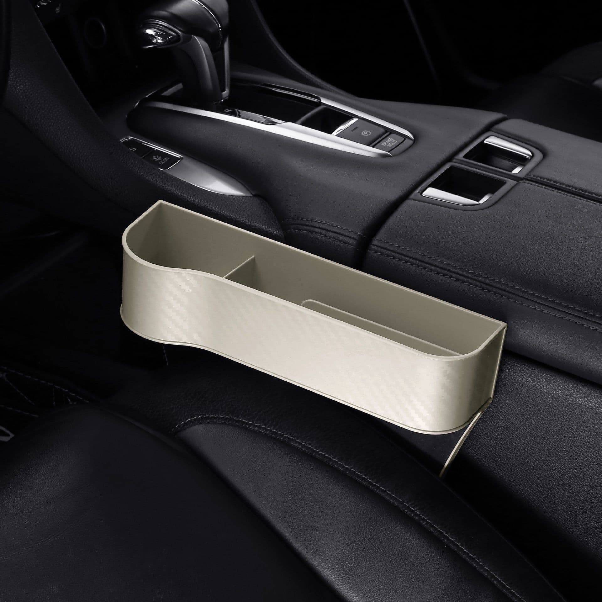 image-Car Seat Gap Storage Box Organizer Cup Holder Black