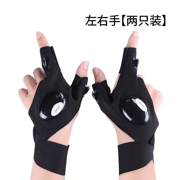image-LED Fishing Gloves with Light - Half-Finger Rechargeable Glow