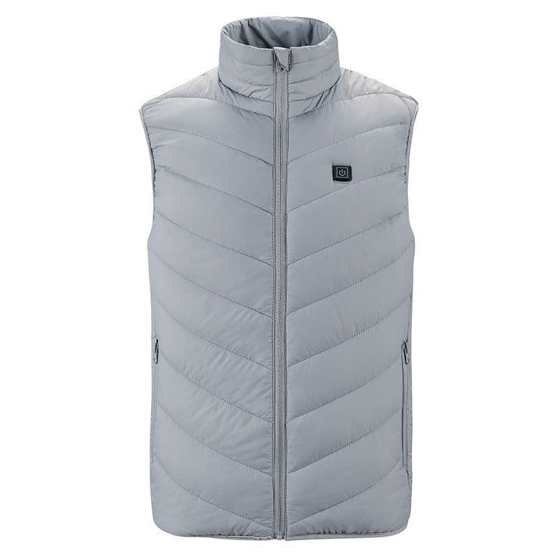 image-Heated Vest Men Women Electric Warming Jacket Stand Collar Zip