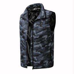 image-Heated Vest Men Women Electric Warming Jacket Stand Collar Zip