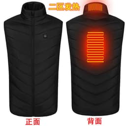 image-Heated Vest Men Women Electric Warming Jacket Stand Collar Zip