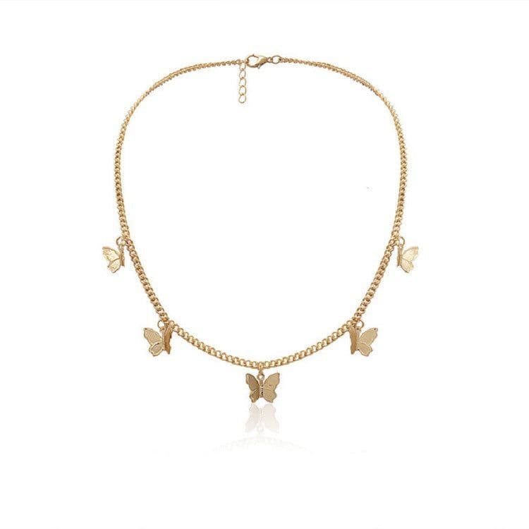 image-Butterfly Pendant Necklace Silver Alloy Chain Women's Jewelry