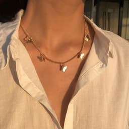 image-Butterfly Pendant Necklace Silver Alloy Chain Women's Jewelry
