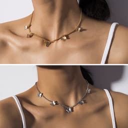 image-Butterfly Pendant Necklace Silver Alloy Chain Women's Jewelry