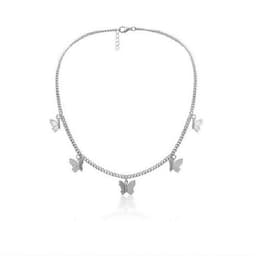 image-Butterfly Pendant Necklace Silver Alloy Chain Women's Jewelry