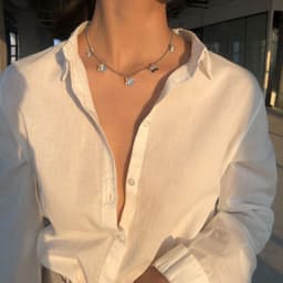 image-Butterfly Pendant Necklace Silver Alloy Chain Women's Jewelry