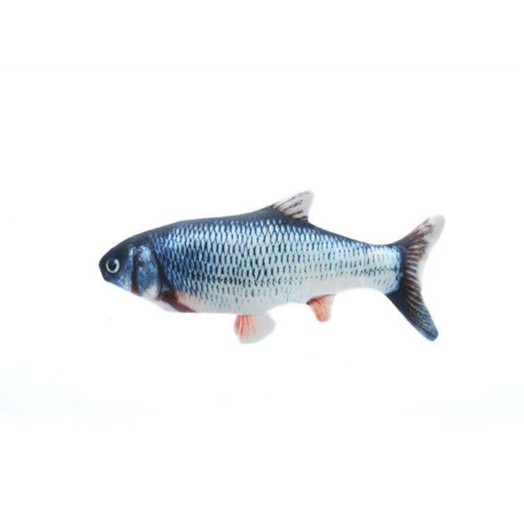 image-Electric Plush Fish Cat Toy with Catnip and Sound