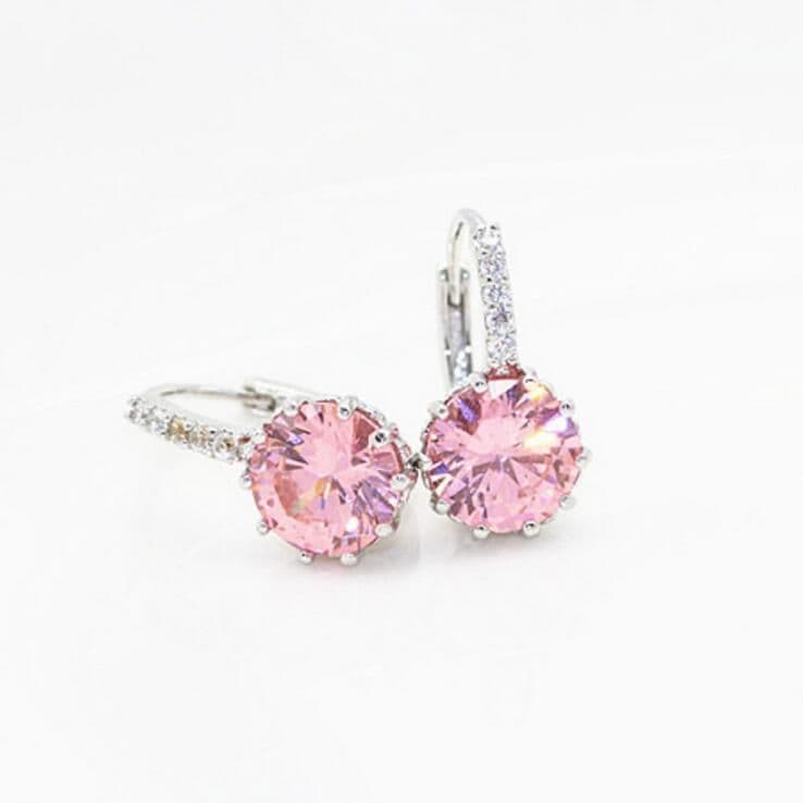 image-Crystal Zircon Earrings Korean Style Alloy Multicolor Women