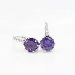 image-Crystal Zircon Earrings Korean Style Alloy Multicolor Women