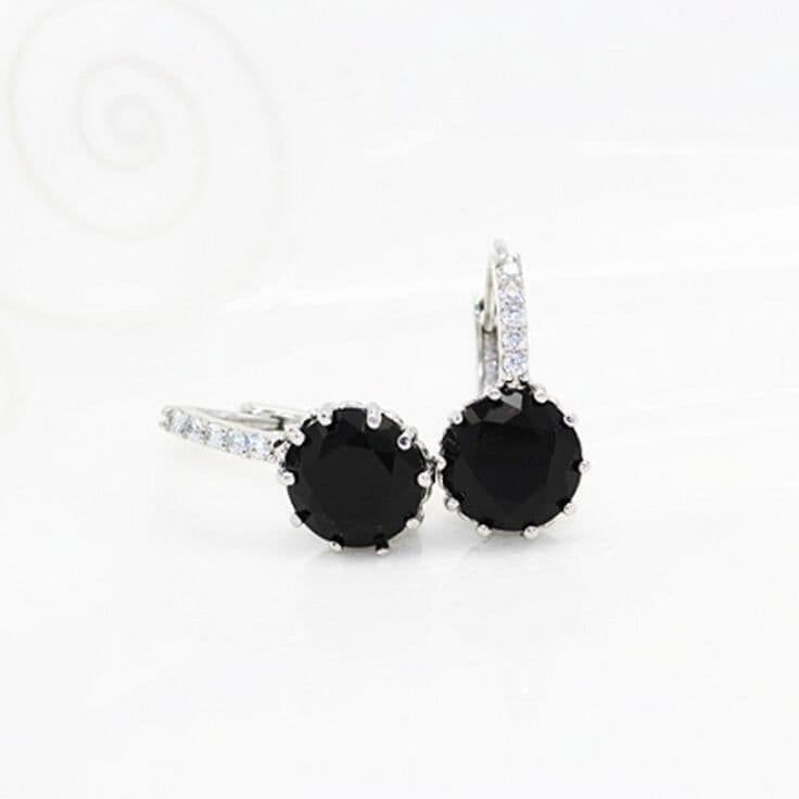 image-Crystal Zircon Earrings Korean Style Alloy Multicolor Women