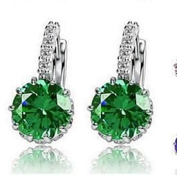 image-Crystal Zircon Earrings Korean Style Alloy Multicolor Women