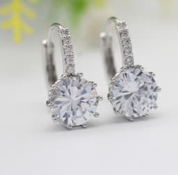 image-Crystal Zircon Earrings Korean Style Alloy Multicolor Women
