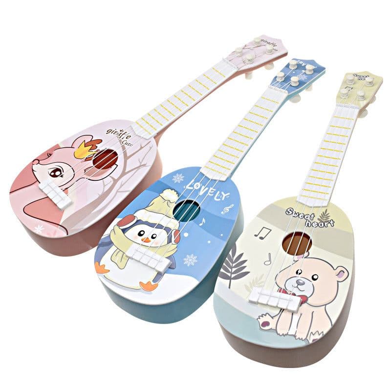 image-Children's Ukulele Mini Four-String Playable Musical Toy