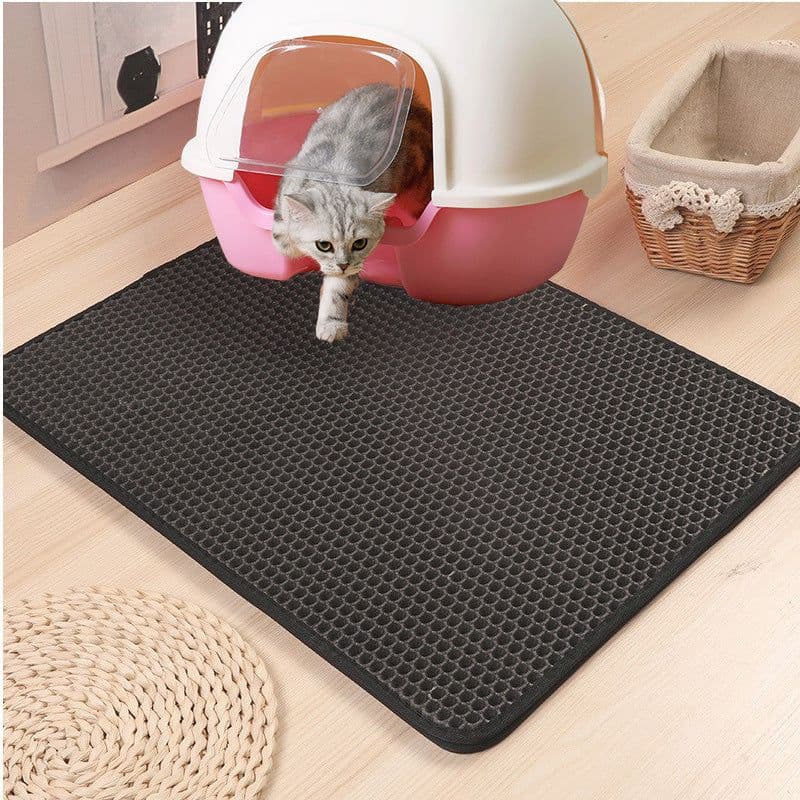 image-KUCHI Double Layer Cat Litter Mat Waterproof Non-Slip EVA