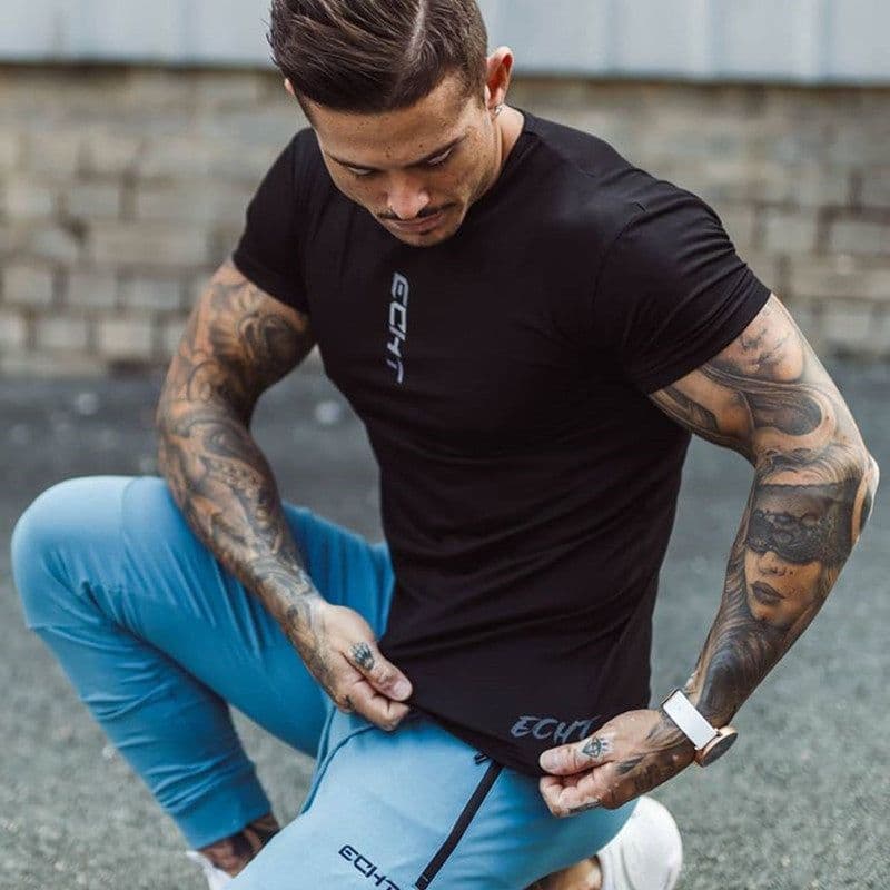 image-Cross-border Round Neck Sports Short Sleeve T-shirt