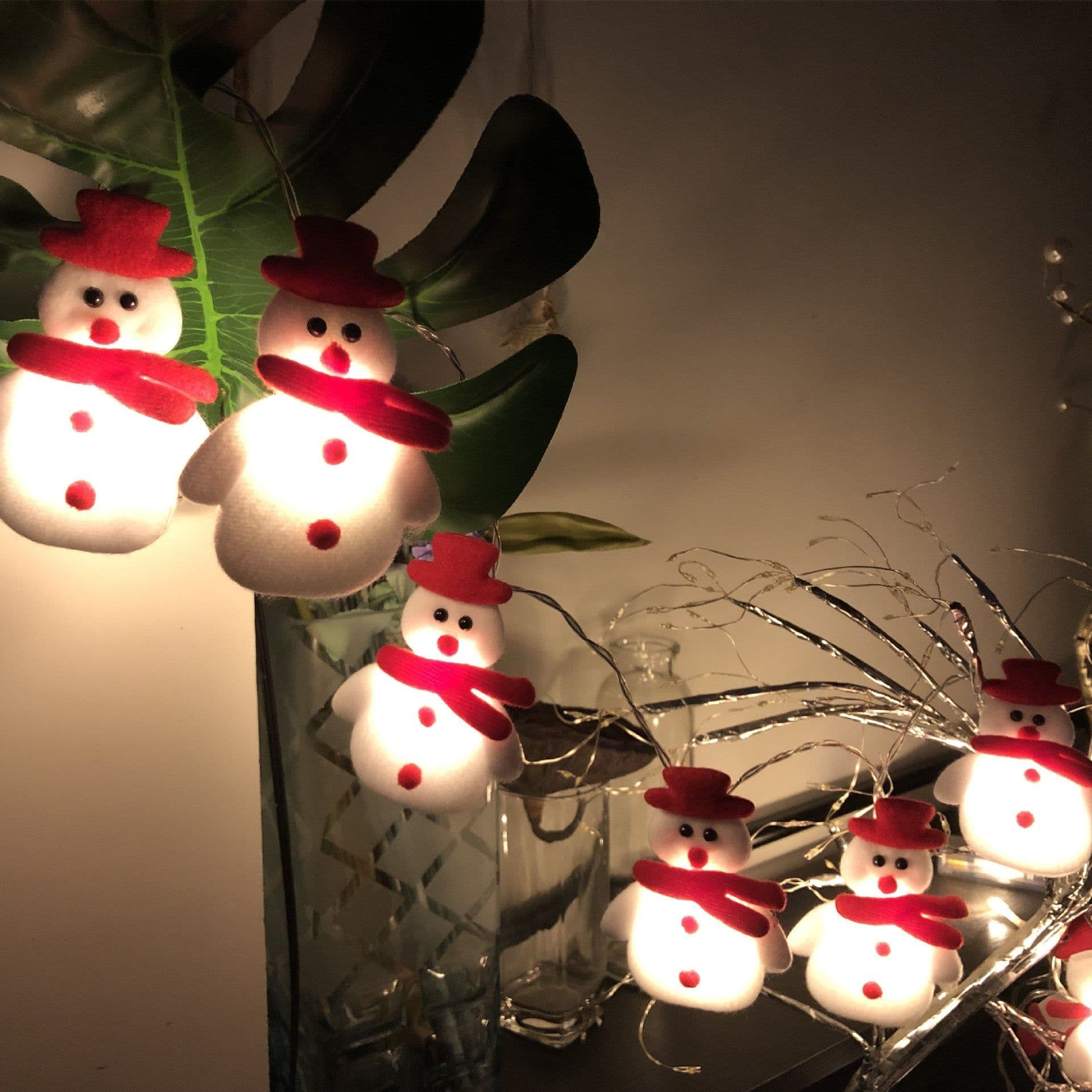 image-LED Christmas Snowman String Lights 20LED 3M Holiday Decor USB