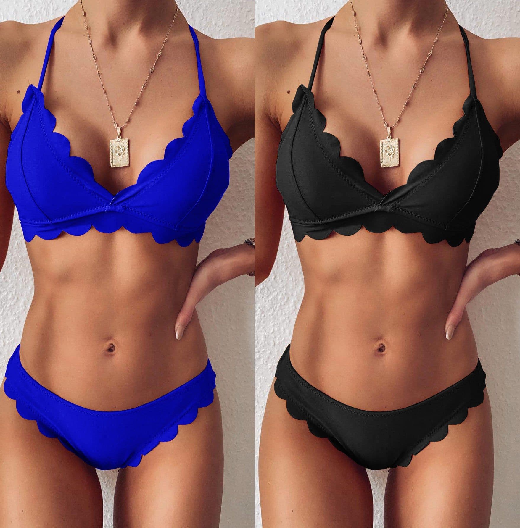 image-Cmb Albaki Women's Lace Bikini Swimsuit Split Two-Piece W73
