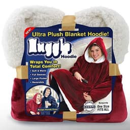 image-Hooded Fleece Blanket Hoodie Wearable Throw Pajamas