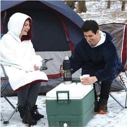 image-Hooded Fleece Blanket Hoodie Wearable Throw Pajamas