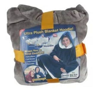 image-Hooded Fleece Blanket Hoodie Wearable Throw Pajamas