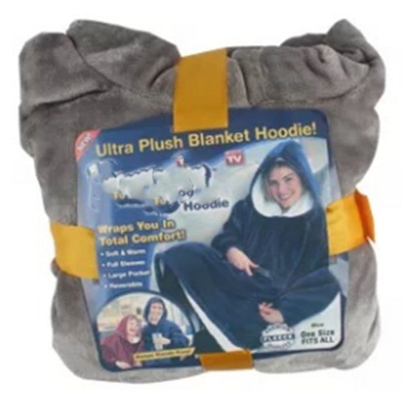 image-Hooded Fleece Blanket Hoodie Wearable Throw Pajamas