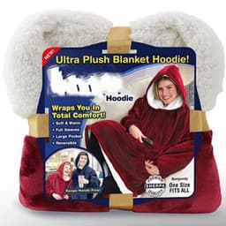 image-Hooded Fleece Blanket Hoodie Wearable Throw Pajamas
