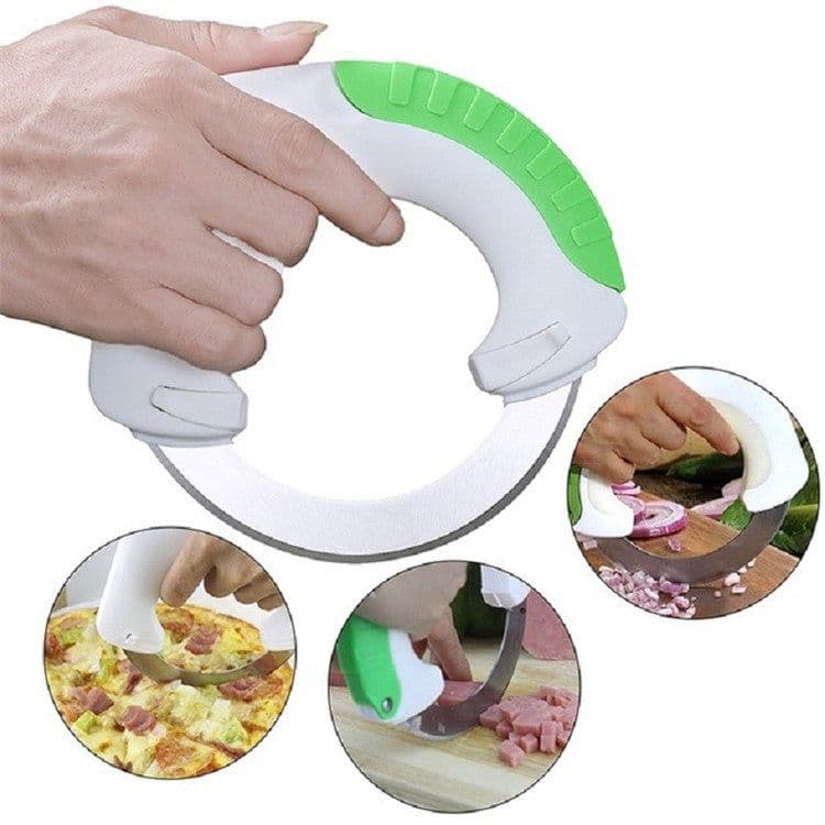 image-Rolling Pizza Cutter Multi-Function Vegetable Chopper
