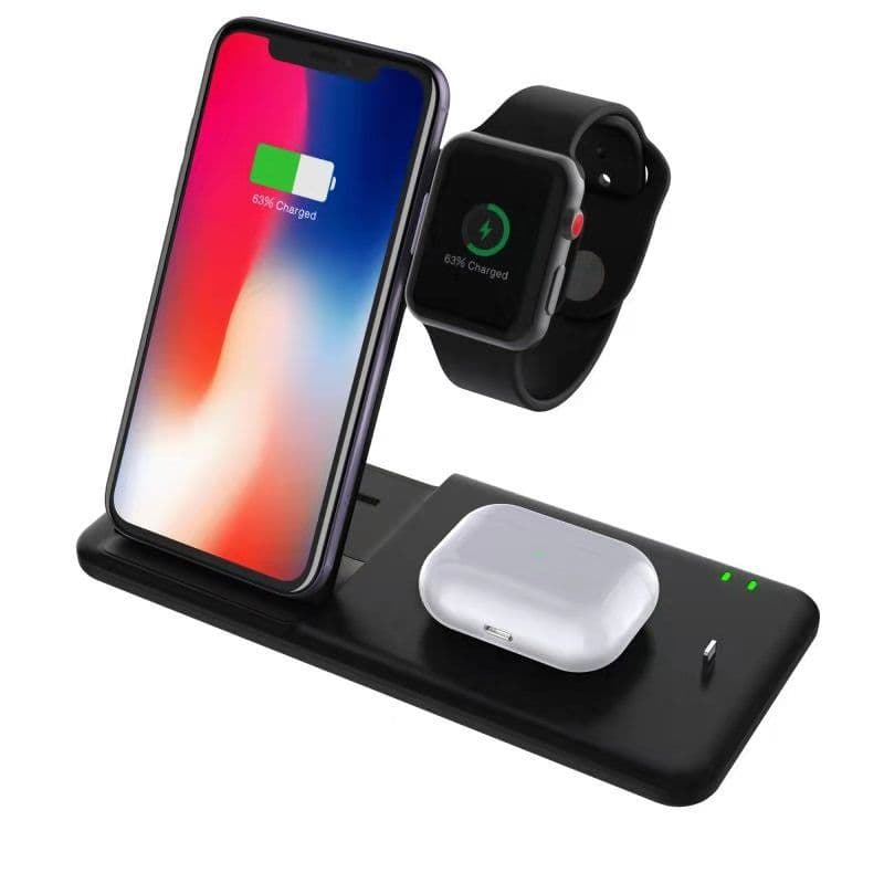 image-TIMESSre 4-in-1 Wireless Charger 15W Fast Charge Foldable Stand