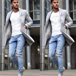 image-Men's Brown Wool Blend Overcoat Lapel Single-Breasted Jacket