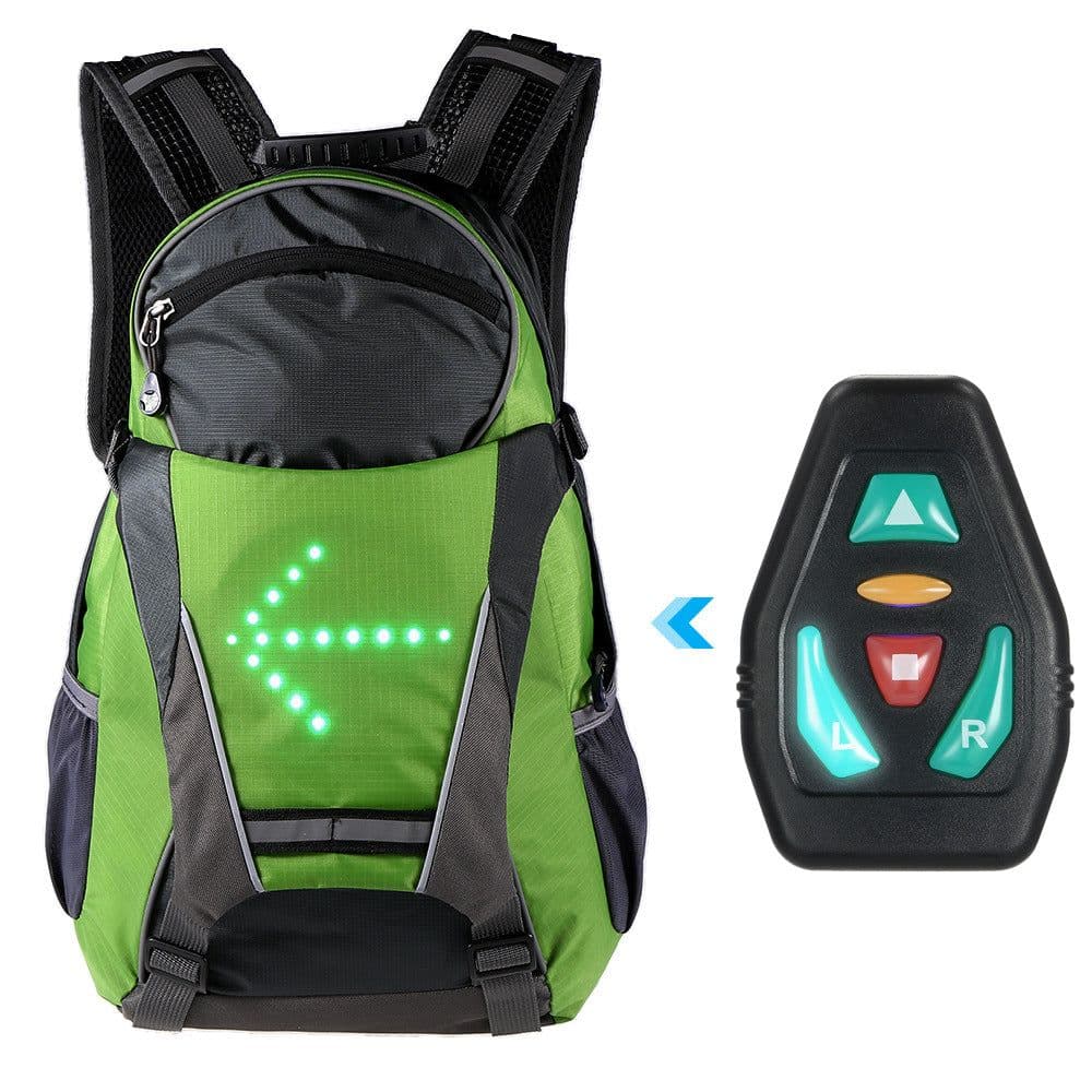 image-Bicycle LED Turn Signal Backpack with Wireless Remote Control