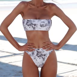 image-Elyin Ou Solid Color Bikini Swimsuit with Chest Pad