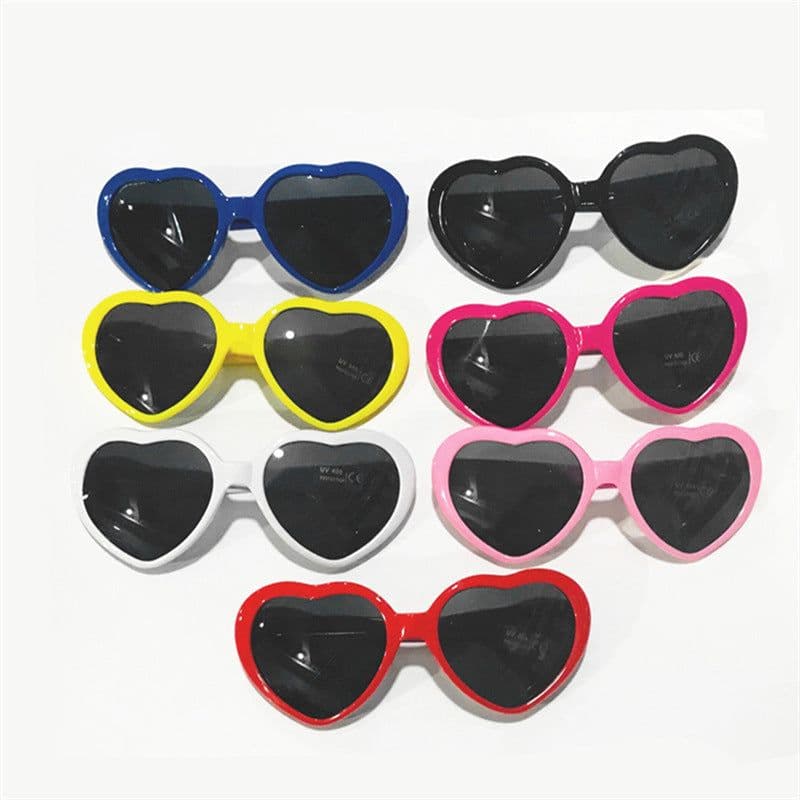 image-Special Effect Heart-Shaped Light Glasses White Frame