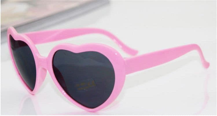 image-Special Effect Heart-Shaped Light Glasses White Frame