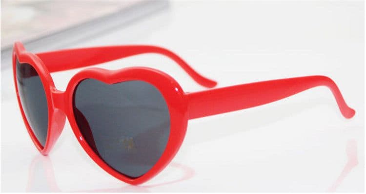 image-Special Effect Heart-Shaped Light Glasses White Frame