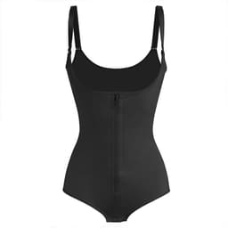 image-Nylon Shapewear Bodysuit with Zipper - Hip Lift Body Shaper