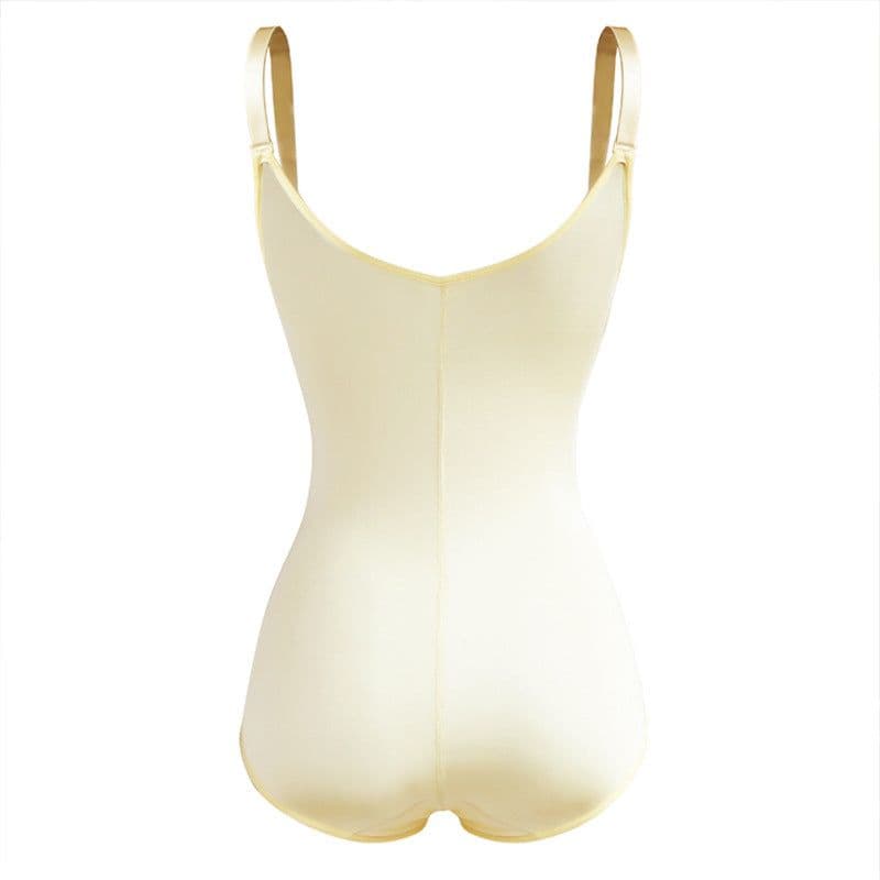 image-Nylon Shapewear Bodysuit with Zipper - Hip Lift Body Shaper