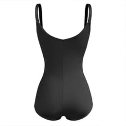 image-Nylon Shapewear Bodysuit with Zipper - Hip Lift Body Shaper