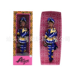 image-12.5 inch Black Skin Girl Doll with Curly Hair Flexible Joints