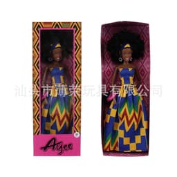 image-12.5 inch Black Skin Girl Doll with Curly Hair Flexible Joints